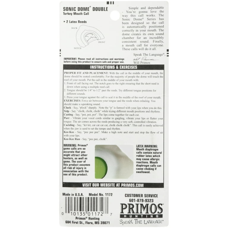 Primos Turkey Mouth Call Sonic Dome Double - Walmart.com