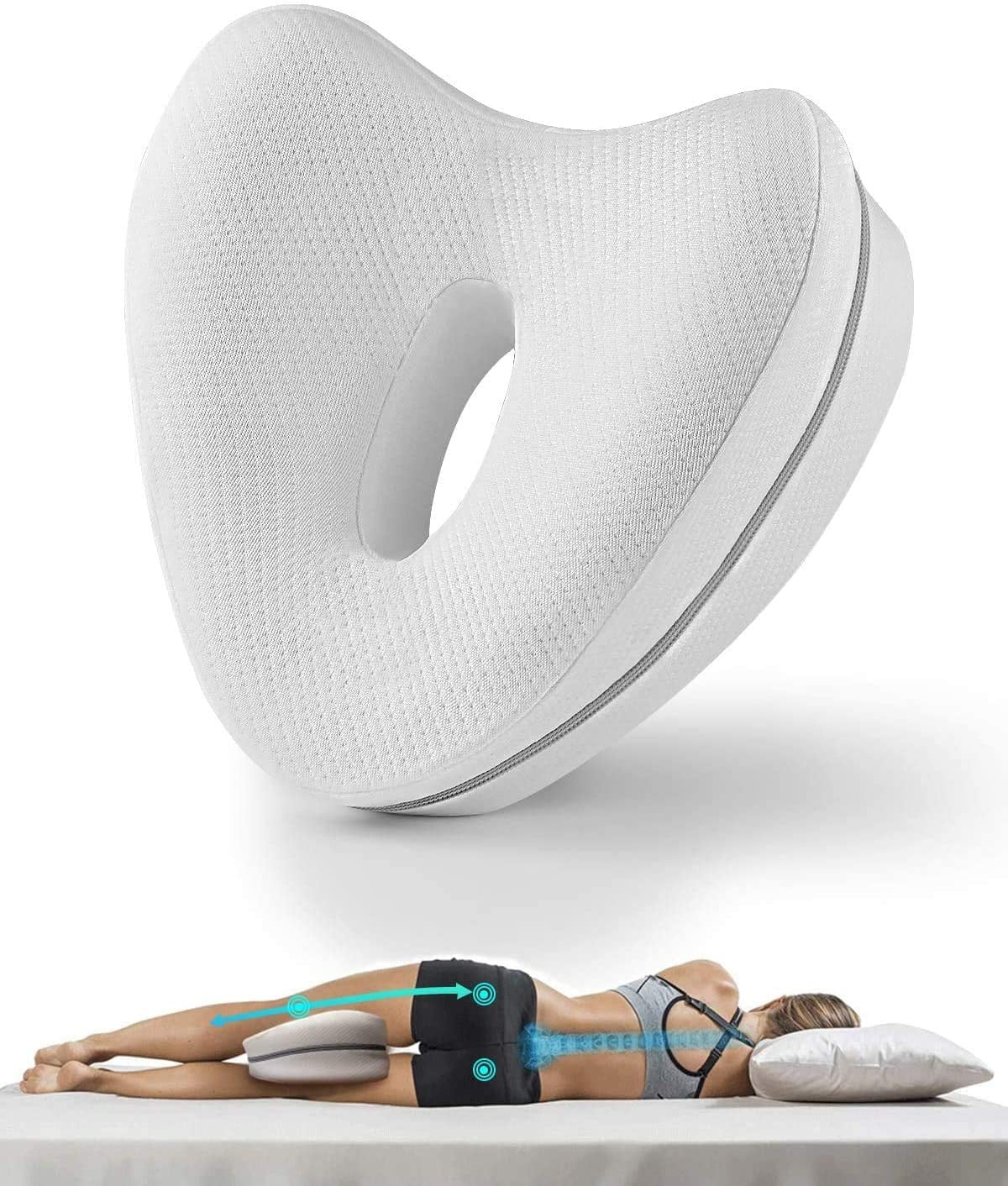 HEJULIK Knee Pillow for Side Pillow, Memory Foam Knee Pillow, Suitable