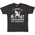 thumbnail image 3 of Inktastic I Want a Unicorn for Christmas with Presents T-Shirt, 3 of 5