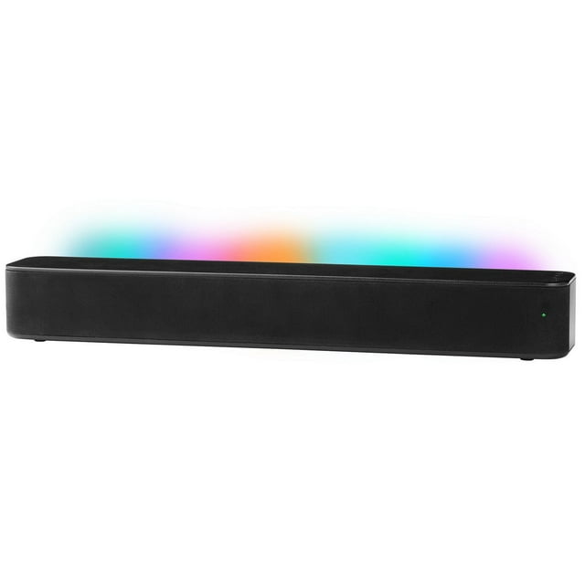 onn. 20 in. Bluetooth 2 Speakers LED 2.0 Soundbar with Multicolour Lighting