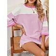 thumbnail image 4 of Cotton Stripe Color Block Half Quarter Sleeve Top, 4 of 9