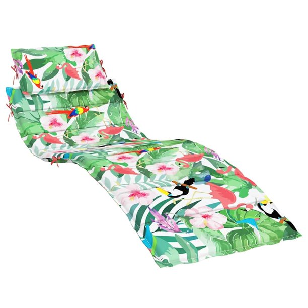 Cojín para Tumbona vidaXL Multicolor Verde/Rosa en Tela Oxford