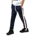 thumbnail image 2 of Ma Croix Men's Slim Fit Stripe Track Pants with Button Accent, 2 of 8