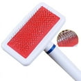 thumbnail image 3 of Tvtnvo Dog Shedding Comb Pet Hair Removal Tool Needle Rake Grooming Brush with Comfortable Handle Removes Loose Undercoat Gentle Care for Dogs and Pets Home Grooming White 3.9x2.2in, 3 of 5
