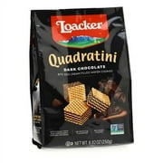 Loacker Quadratini Wafer Cookies Bite Sized Non GMO Creme Filled Dark Chocolate - 8.82 oz