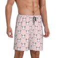 thumbnail image 2 of Balery Cute Rabbit Pantalones cortos de pijama de punto de algodón para hombre con cinturilla y bolsillos-3X-Large, 2 of 6
