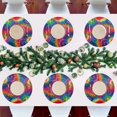 thumbnail image 3 of 15 Inch Round Grid Plate Mats Heat Non-Slip Resistant PVC Placemats for Kitchen Dining Table Decor Colorful Tie-dye with Swirling 6PCS, 3 of 5