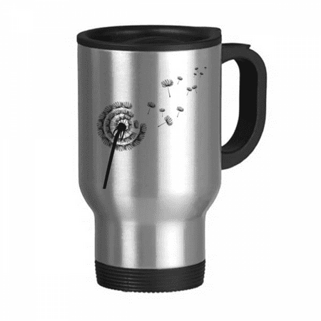 

Flowers s Dandelion Outline Travel Mug Flip Lid Stainless Steel Cup Car Tumbler Thermos