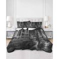 thumbnail image 3 of Grey Forest Queen Size Down Alternative Comforter, Lightweight Comforter Quilt Bedding Set with Pillow Shams Mysterious Primitive Forest Pine Tree All Seasons Bed Comforter Duvet Insert 90"x96", 3 of 7
