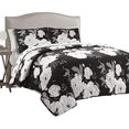 thumbnail image 2 of Lush Decor Zinnia Floral Ensemble de Courtepointe 3 Pcs, Très Grand Lit, Noir/gris, 2 of 4