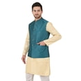 thumbnail image 3 of eloria Men's Nehru Jacket Waistcoat Indian Waistcoat Blazer Jacquard Jacket, 3 of 7