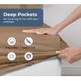 thumbnail image 4 of Royale Linens 100% Organic Cotton Fitted Sheet - Percale Weave - Super Soft Deep Pocket Bottom Sheets - Elastic Sheet Full Size - Full Fitted Sheets Only - (54"x75"+15", Chocolate), 4 of 9