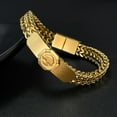 thumbnail image 2 of Pulsera para hombre de acero inoxidable con acabado dorado, 2 of 4