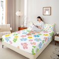 thumbnail image 4 of Castle Fairy Colorful Flowers Twin Sheet Sets 3pcs for Boys Girls,Spring Garden Twin Fitted Sheet Microfiber,Chic Floral Blossoms Breathable Flat Sheet,Luxury Bedroom Decor, 4 of 7