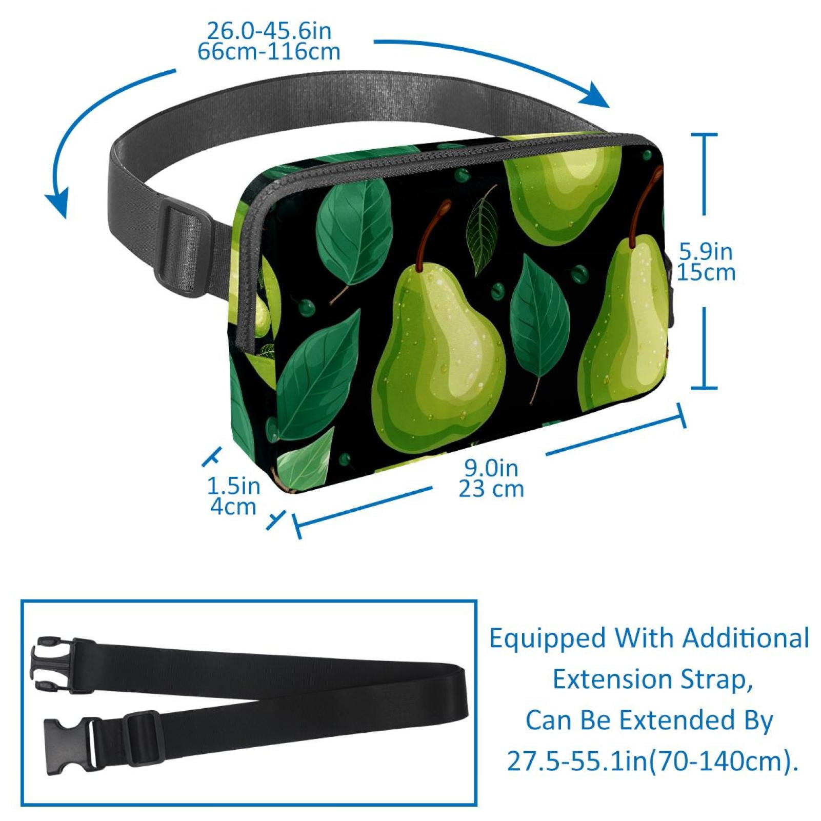 Pears Lightweight Adjustable Fanny Pack with Extension Strap - Unisex Waist Packs Crossbody Bag