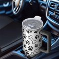 thumbnail image 6 of OBREWU Pet Paw Print and Bone Tumbler with Handle and Lid,Pet Paw Print and Bone 40oz Double Wall Vacuum Insulated Tumbler,Cups Gift for Women and Men, 6 of 7