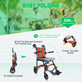 thumbnail image 6 of Foldable Transport Wheelchair for Adults & Seniors, 220 lbs Capacity, 270° Flip-Back Armrests, Shock-Absorbing Wheels, Quick-Fold Design Ideal for Travel, Daily use, 6 of 11