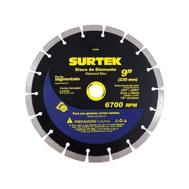 Disco de diamante corte segmentado 9in - Codigo: 123468 - Marca: Surtek Urrea 123468