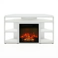 thumbnail image 3 of Furinno Jensen Corner TV Stand with Fireplace for TV up to 55 Inches, Solid White, 3 of 7