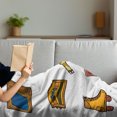 thumbnail image 3 of 90s Soft Flannel Fleece Blanket, Cartoon Illustration with Old Fashioned Technology Lifestyle Theme Nostalgic Artwork, Cozy Plush for Indoor and Outdoor Use, 50" x 60", Mustard Navy, by Ambesonne, 3 of 5