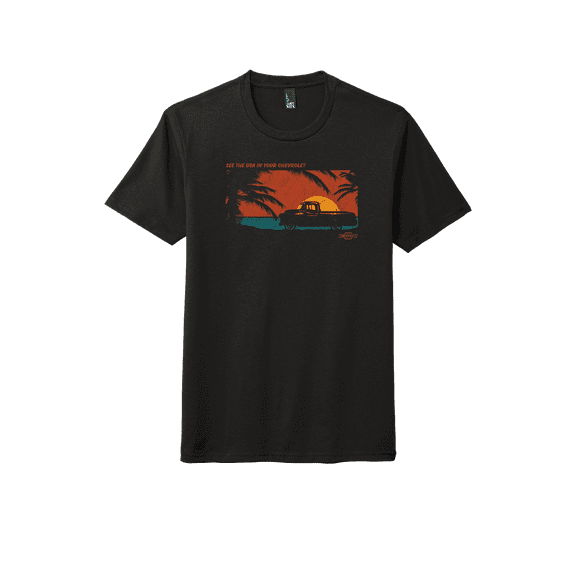 Chevrolet Truck Sunset Graphic T Shirt - Black 4XL