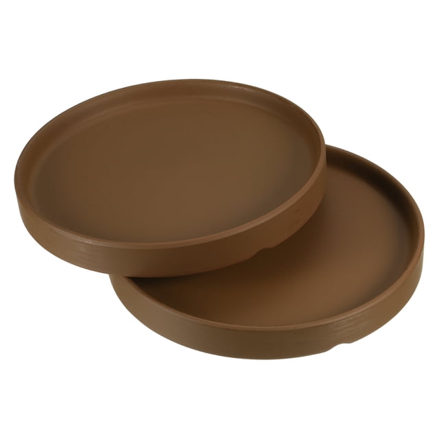Unique Bargains 6' Ceramic Round Planter Saucer Flower Pot Drip Tray Coaster, Brown 2 Pack