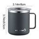 thumbnail image 3 of Taza de agua aislante de acero inoxidable 400ml – Vaso de café de doble pared con tapa empujante, impermeable, resistente, para bebidas calientes y frías, Negra/blanca/gris, 3 of 8