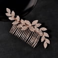 thumbnail image 2 of Namzi Bridal Flower Wedding Hair Pins Crystal Pearl Hair Combs Clips Headpiece Gold Wedding Hair Accessories Jewelry with Rhinestone for Brides Bridesmaids Women Girls (silvery), 2 of 4