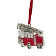 thumbnail image 3 of Northlight Plated Fire Truck with European Crystals Christmas Ornament - 3.5" - Red and Silver, 3 of 3