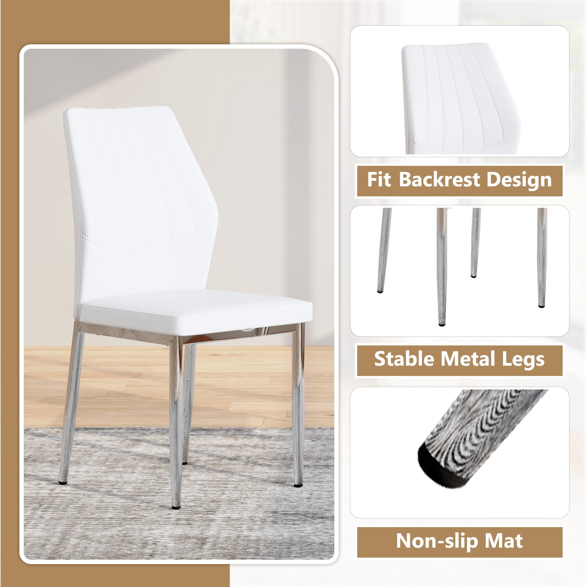 Sailvan Dining Chairs - 37 Inch Ergonomic PU Backrest