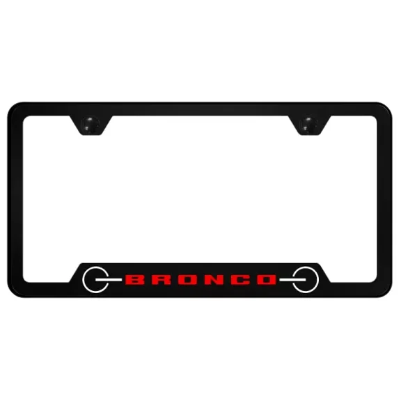 Ford Bronco 2020 Red Polycarbonate Notched License Plate Frame Official