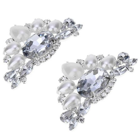 

2PCS Diamante Rhinestone Shoe Clips Charms Buckle Removable Crystal Shoe Decoration