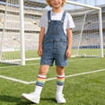 thumbnail image 2 of SDNall 3 Pack Toddler Boys and Girls Denim Short Overalls Outfit, Short Sleeve Solid Tee & Adjustable Strap Shortall with Socks Set, Casual Summer Play & Everyday Clothing Set for Kids Ages 3-12, 2 of 10