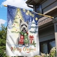 thumbnail image 3 of Merry Christmas Cairn Terrier Snowy Winter with Gifts Tree Decorations House Flag 28x40in Double Sided Cairns Dog Lover Outdoor Decor - 12020, 3 of 5