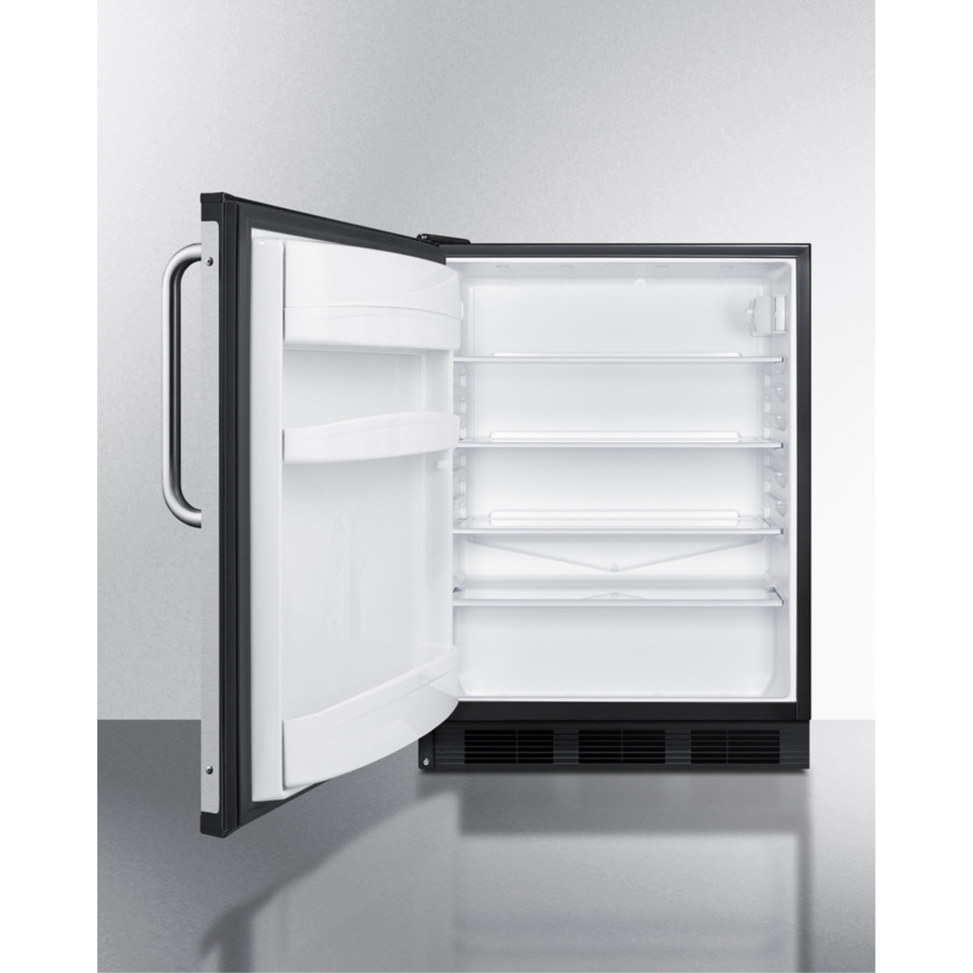 Commercial 5.5 cu.ft. beverage zone all-refrigerator with stainless steel handle