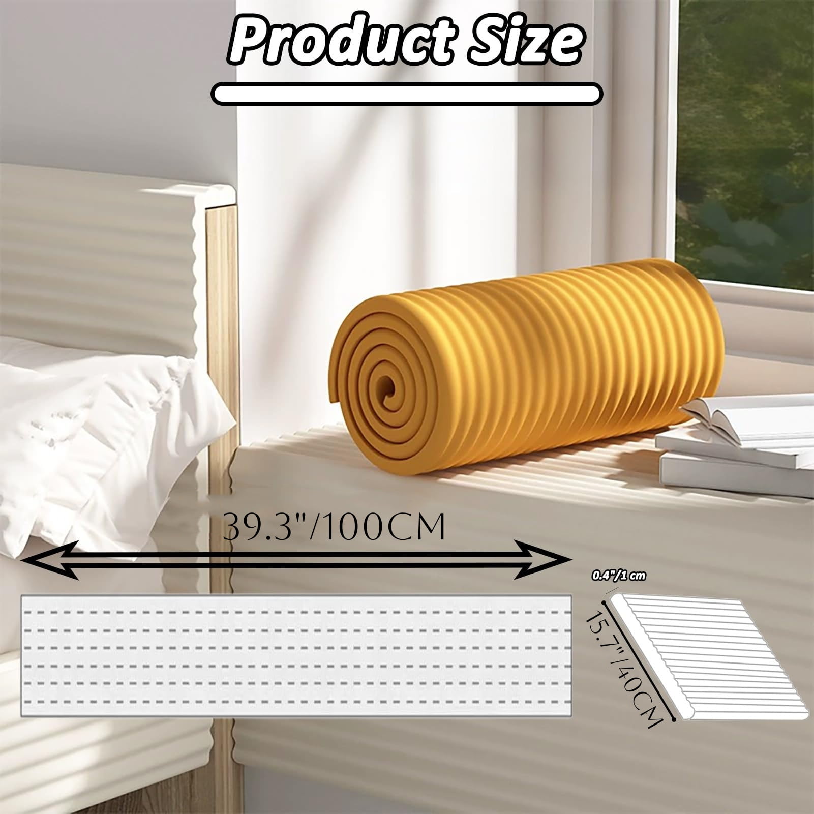 Edge Corner Protector Guards, Sharp Edge Safety Corner Edge Foam Padding, Wall Edge Bumpers Pole, Safety Table Protector Cushion, Strong Adhesive(Gray, 15.7 x 39.3inch)