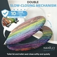 thumbnail image 3 of Sanilo Soft Close Toilet Seat ROUND, Quiet and Slow Close Lid and Seat, Strong Bumpers and Hinges, Rainbow, 3 of 7