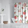 thumbnail image 3 of Peach Shower Curtain, Waterproof Fabric Bathroom Shower Curtain with Plastic Hooks, Machine Washable Tropical Pink Fruit Pattern Print Design Modern Fresh Juicy Sweet Painting Aesthetic Peach Lover, 3 of 5