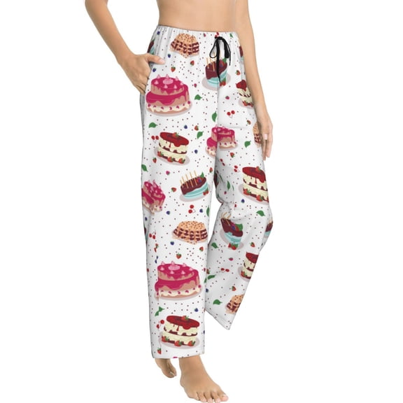 Pajama Pants Women - Birthday Cake Soft Breathable Sleep & Lounge Pants for Women, Comfy Casual Pj Pants Bottoms with Pockets