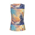 thumbnail image 5 of Lsque Sunshine Colorful Cloud Rabbit Printed Workout Tank Tops for Women, Athletic Sports Tank Tops, Compression Sleeveless Dry Fit Shirts,Sleeveless Yoga Shirt-X-Large, 5 of 9