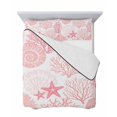thumbnail image 7 of Quilts Twin Size Bedding Set, Coastal Pink Lightweight Quilted Comforter, Ocean Coral Starfish Shell Modern Sea Soft Reversible Bedspread Coverlet with Pillow Covers for All Season, 68" x 86", 7 of 7