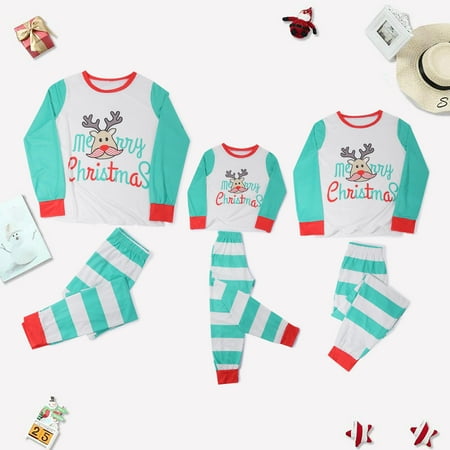 

EGNMCR Christmas Family Matching Pajamas Women Cotton Jammies Men Clothes Sleepwear Long Sleeve Pjs for Family Couples - Baby Days