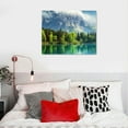 thumbnail image 4 of JRXY Nature Scenery Landscape Wall Art Decor Print on Canvas Modern Artwork Ready to Hang - Beautiful Turquoise Lake, Forest, Mountains Picture 16x12in, 4 of 4