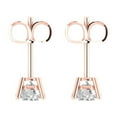 thumbnail image 4 of 1 ct Push-Back Stud Earrings for Women | 5mm Round Cut Moissanite | 18K Rose Gold, 4 of 5