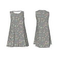 thumbnail image 7 of Picia Black And White Houndstooth Print Women’s Sleeveless Midi Swing Dress – A-Line Pleated Tank Sundress, Comfortable and Flowy T-Shirt Dress, 7 of 7