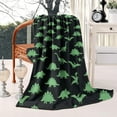 thumbnail image 4 of Black Cartoon Dinosaurs Pattern Blanket,Comfortable Soft Flannel Throw Blanket,All Season,Warm Lightweight Blankets for Sofa Bed Couch Living Room Chair,50"x60", 4 of 4