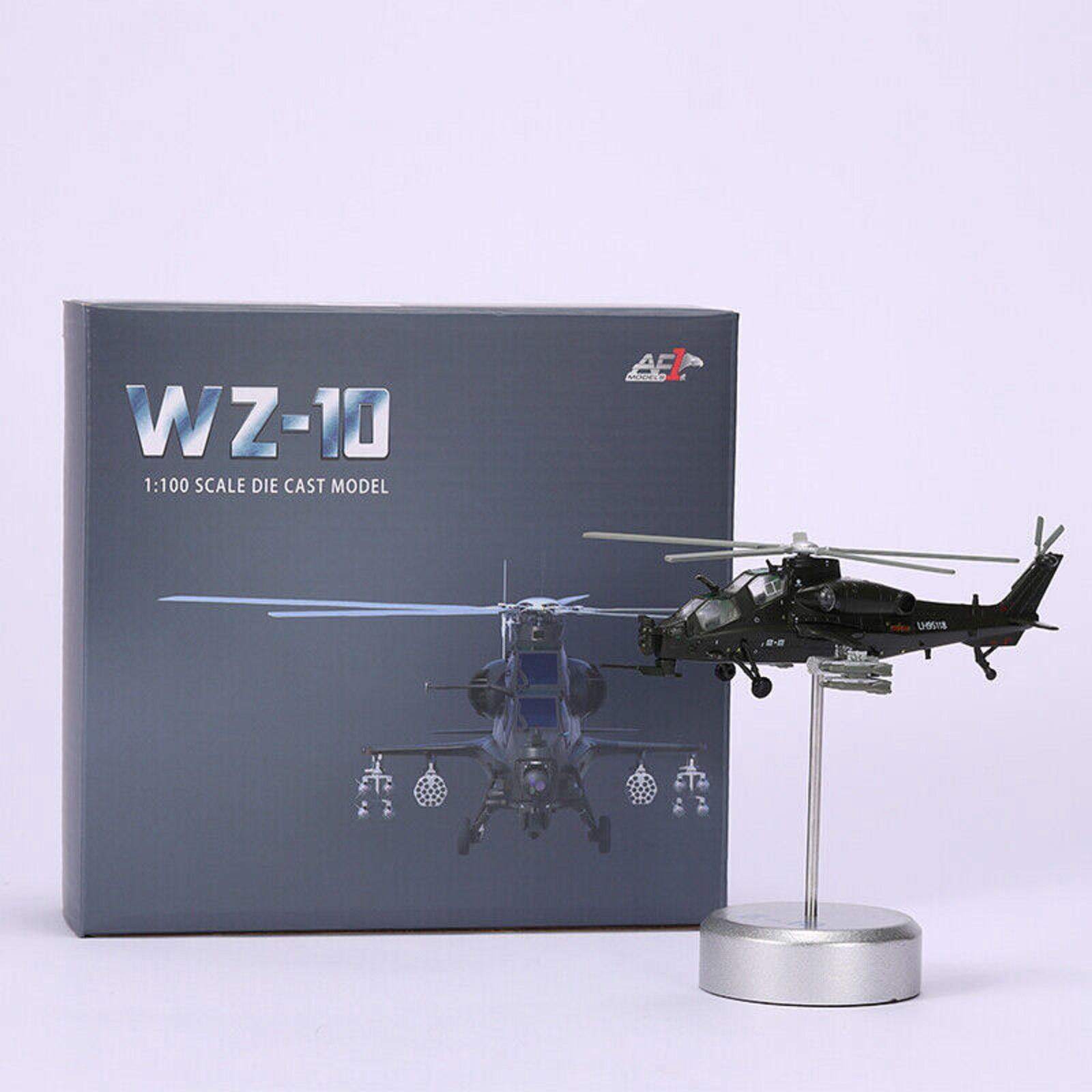 JIAHAOO Alloy Chinese WZ 10 Armed Helicopter Model 1/100 Scale Diecast Aircraft Aviation Collectible Static Display