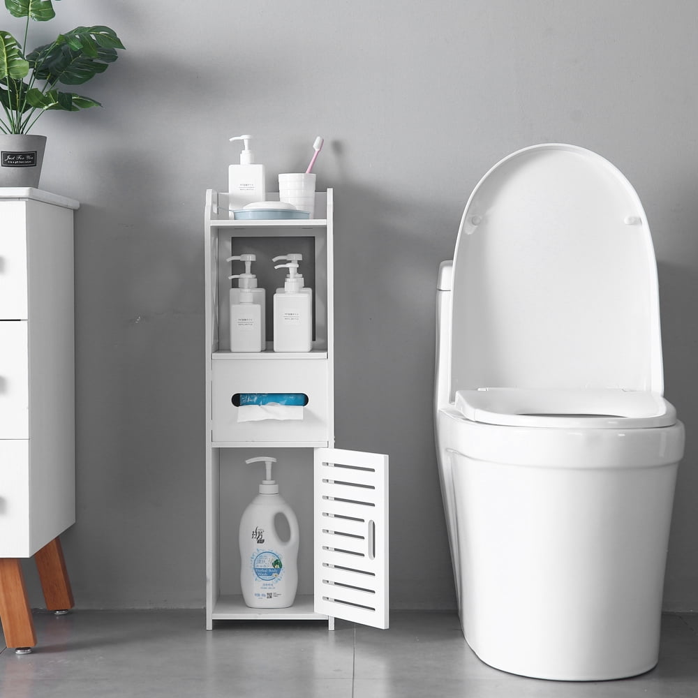 Kepooman Free Standing Bathroom Tower Storage Cabinet, White Kepooman Free Standing Bathroom Tower Storage Cabinet, White