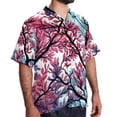 thumbnail image 2 of Tree Men's Casual Printed Button Down Short Sleeve Poplin Hawaiian Beach Shirt with Spread Collar Tops, 2 of 6