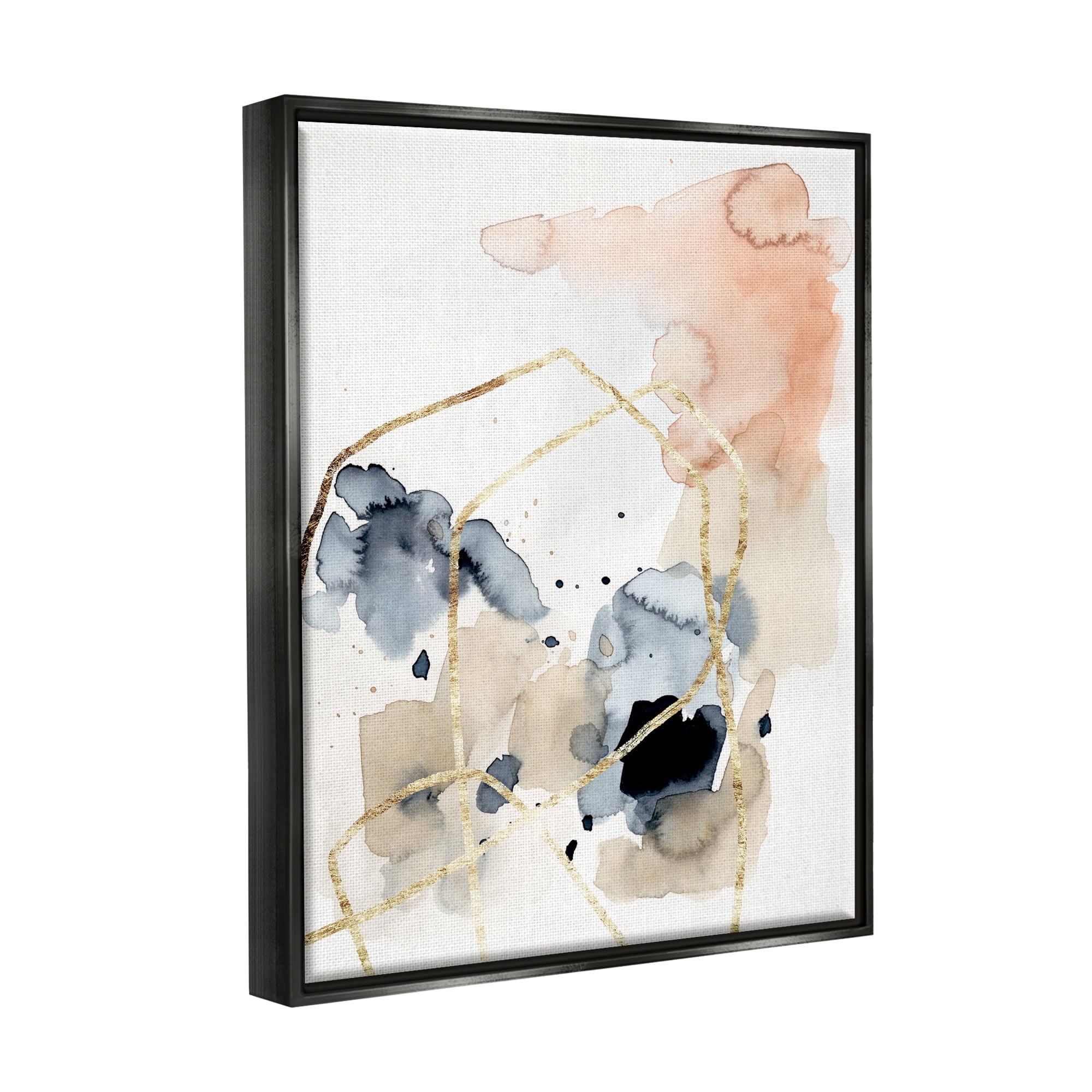 Stupell Industries Abstracted Musical Beats Boho Inspired Design Jet Black Framed Floating Canvas Wall Art, 24x30, by Victoria Barnes